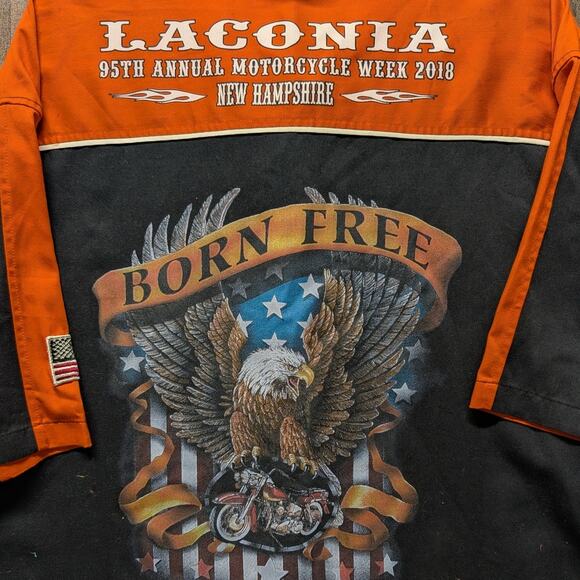2018 Laconia Born Free Motorcycle Week Button Up Shirt - Picture 3 of 5